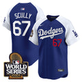 Men's Dodgers 2024 World Series Vapor Premier Limited Jersey - All Stitched - Alternate Royal, Vin Scully