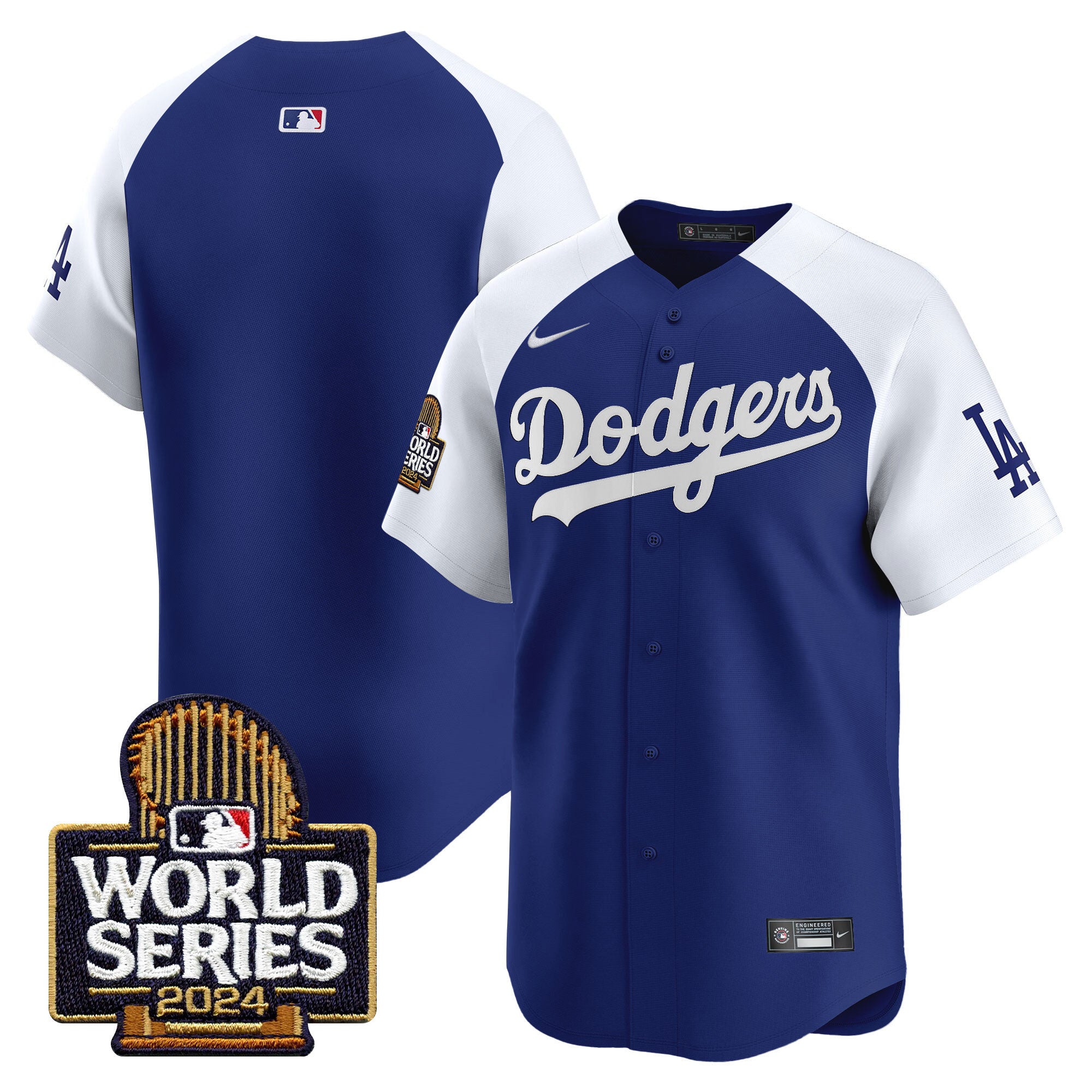 Men's Dodgers 2024 World Series Vapor Premier Limited Jersey - All Stitched - Alternate Royal, Team