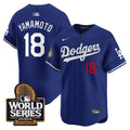 Men's Dodgers 2024 World Series Vapor Premier Limited Jersey - All Stitched - Royal, Yamamoto