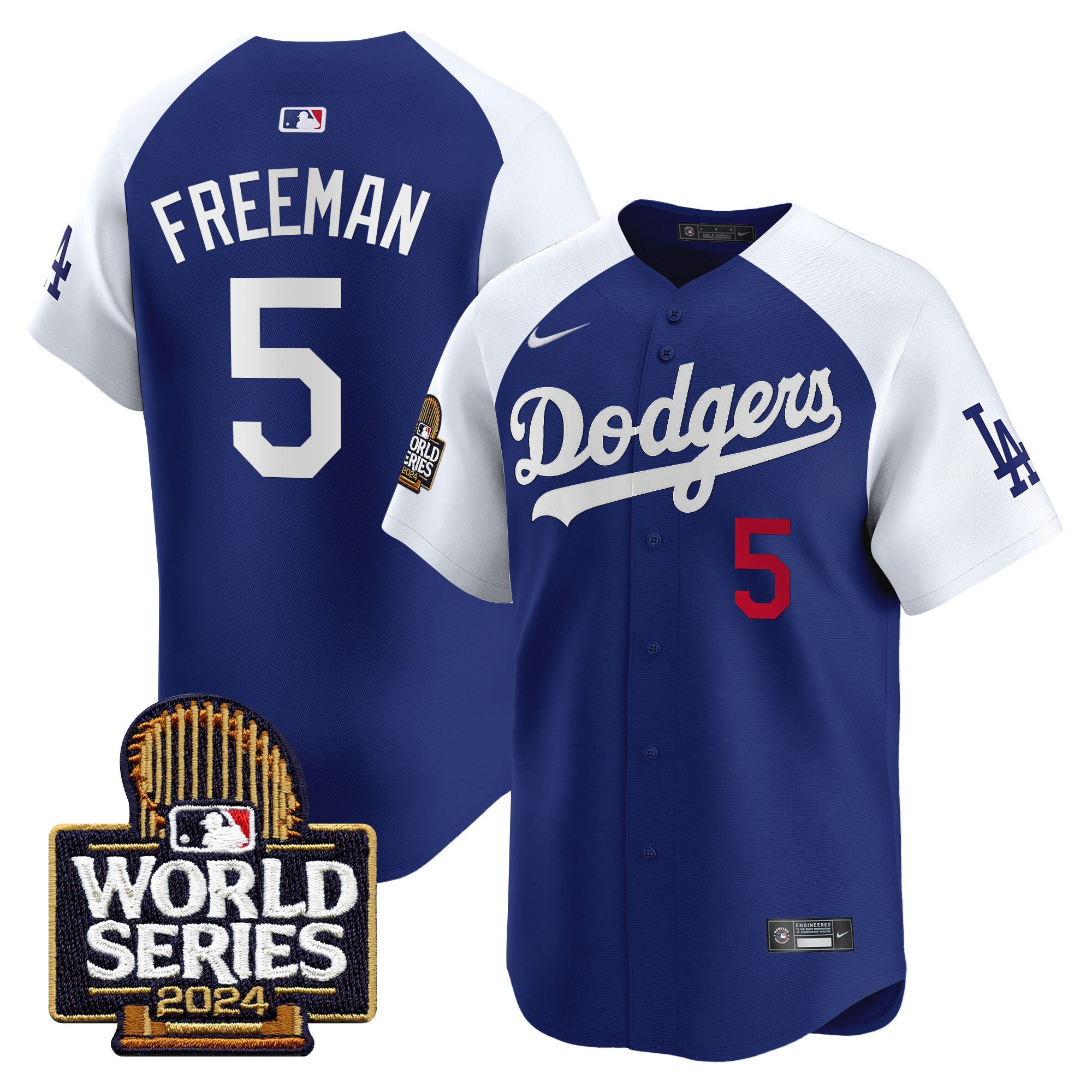 Men's Dodgers 2024 World Series Vapor Premier Limited Jersey - All Stitched - Alternate Royal, Freddie Freeman