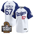 Men's Dodgers 2024 World Series Vapor Premier Limited Jersey - All Stitched - Alternate White, Vin Scully