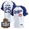 Men's Dodgers 2024 World Series Vapor Premier Limited Jersey - All Stitched - Alternate White, Tommy Edman