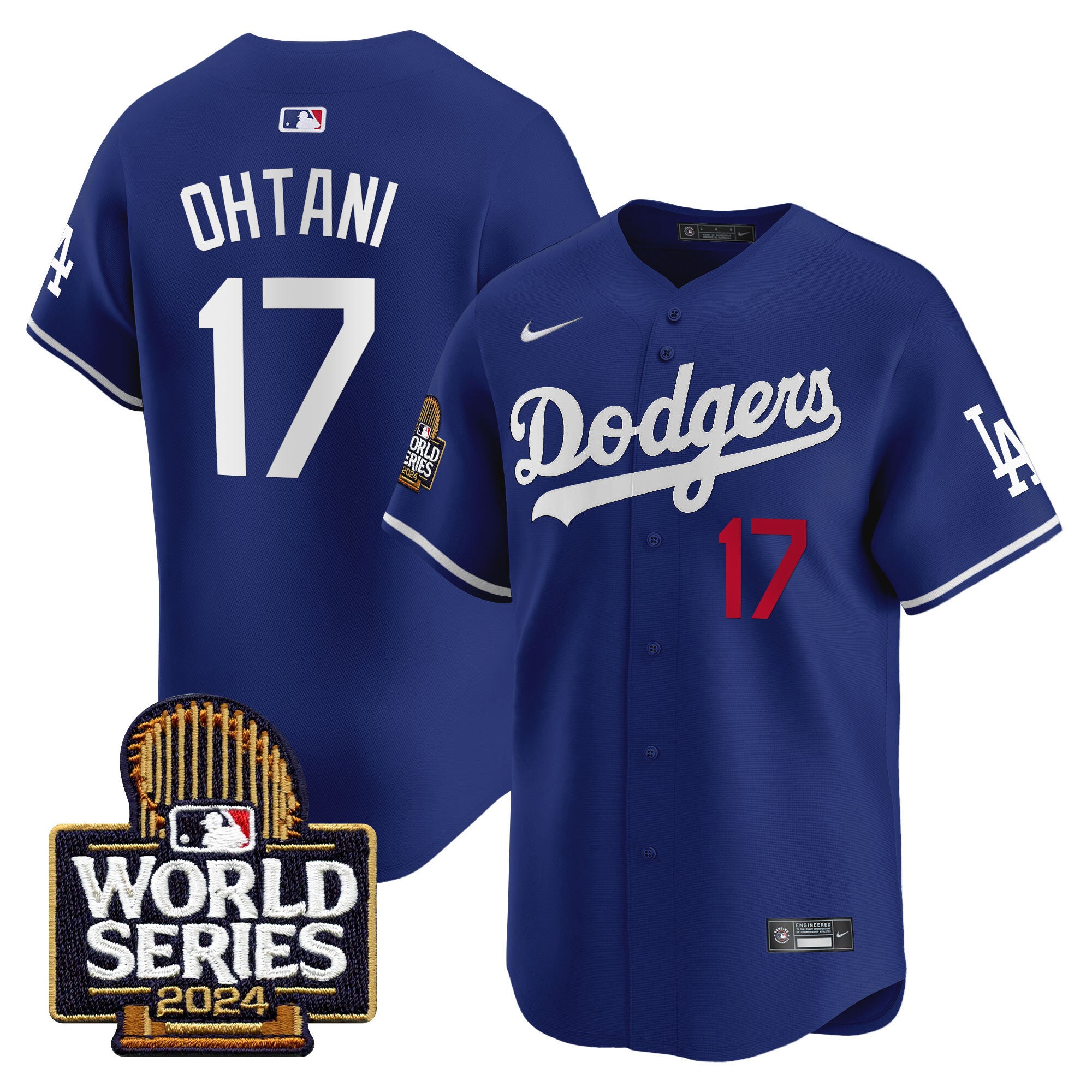 Men's Dodgers 2024 World Series Vapor Premier Limited Jersey - All Stitched - Royal, Shohei Ohtani