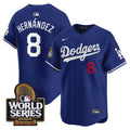Men's Dodgers 2024 World Series Vapor Premier Limited Jersey - All Stitched - Royal, Kike Hernandez