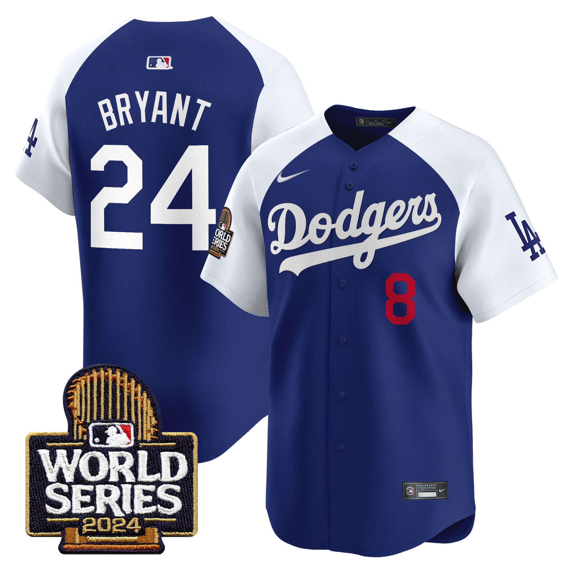 Men's Dodgers 2024 World Series Vapor Premier Limited Jersey - All Stitched - Alternate Royal, Kobe Bryant