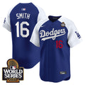 Men's Dodgers 2024 World Series Vapor Premier Limited Jersey V2 - All Stitched - Alternate Royal, Will Smith