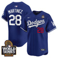Men's Dodgers 2024 World Series Vapor Premier Limited Jersey V2 - All Stitched - Royal, J.D. Martinez