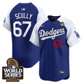 Men's Dodgers 2024 World Series Vapor Premier Limited Jersey V2 - All Stitched - Alternate Royal, Vin Scully
