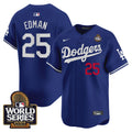 Men's Dodgers 2024 World Series Vapor Premier Limited Jersey V2 - All Stitched - Royal, Tommy Edman
