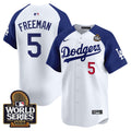 Men's Dodgers 2024 World Series Vapor Premier Limited Jersey V2 - All Stitched - Alternate White, Freddie Freeman