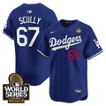 Men's Dodgers 2024 World Series Vapor Premier Limited Jersey V2 - All Stitched - Royal, Vin Scully
