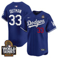 Men's Dodgers 2024 World Series Vapor Premier Limited Jersey V2 - All Stitched - Royal, James Outman
