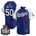 Men's Dodgers 2024 World Series Vapor Premier Limited Jersey V2 - All Stitched - Alternate Royal, Mookie Betts