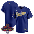 Men's Dodgers 2024 World Series Champions Gold Trim Vapor Premier Limited Jersey V2 - All Stitched - Black Gold, Mookie Betts