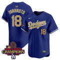 Men's Dodgers 2024 World Series Champions Gold Trim Vapor Premier Limited Jersey V2 - All Stitched - White Alternate, Freddie Freeman