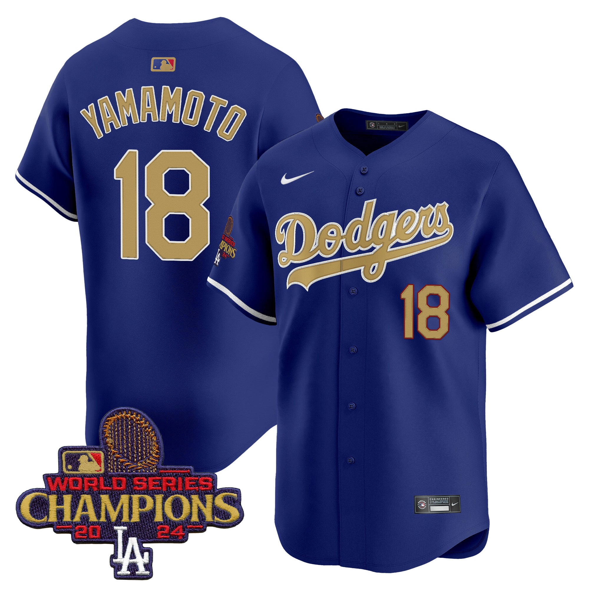 Men's Dodgers 2024 World Series Champions Gold Trim Vapor Premier Limited Jersey V2 - All Stitched - White Alternate, Freddie Freeman