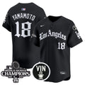 Men's Dodgers 2025 LA Gothic Style Vapor Premier Limited Jersey - All Stitched - Black, Yamamoto