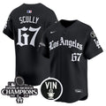 Men's Dodgers 2025 LA Gothic Style Vapor Premier Limited Jersey - All Stitched - Black, Vin Scully