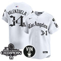 Men's Dodgers 2025 LA Gothic Style Vapor Premier Limited Jersey - All Stitched - White, Fernando Valenzuela