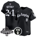Men's Dodgers 2025 LA Gothic Style Vapor Premier Limited Jersey - All Stitched - Black, Kobe Bryant