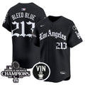 Men's Dodgers 2025 LA Gothic Style Vapor Premier Limited Jersey - All Stitched - Black, Bleed Blue 213