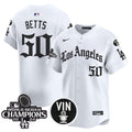 Men's Dodgers 2025 LA Gothic Style Vapor Premier Limited Jersey - All Stitched - White, Mookie Betts