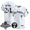 Men's Dodgers 2025 LA Gothic Style Vapor Premier Limited Jersey - All Stitched - White, Kobe Bryant