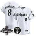 Men's Dodgers 2025 LA Gothic Style Vapor Premier Limited Jersey V2 - All Stitched - White, Kike Hernandez