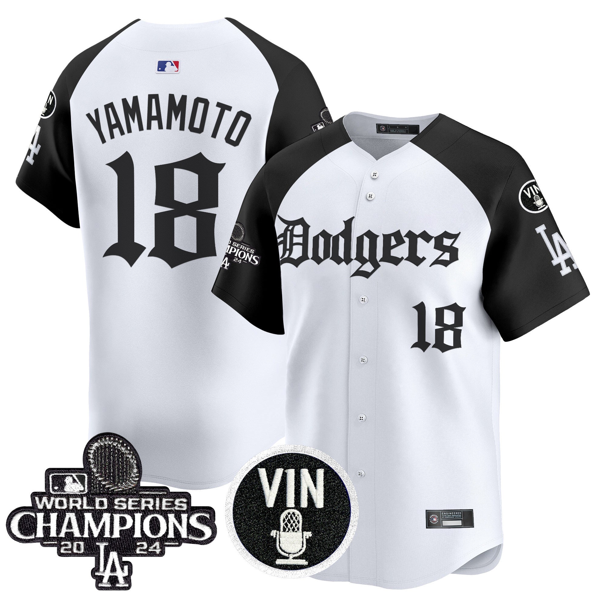 Men's Dodgers 2025 LA Gothic Style Vapor Premier Limited Jersey V2 - All Stitched - Alternate, Yamamoto