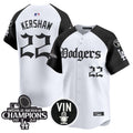 Men's Dodgers 2025 LA Gothic Style Vapor Premier Limited Jersey V2 - All Stitched - Alternate, Clayton Kershaw