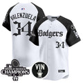 Men's Dodgers 2025 LA Gothic Style Vapor Premier Limited Jersey V2 - All Stitched - Alternate, Fernando Valenzuela