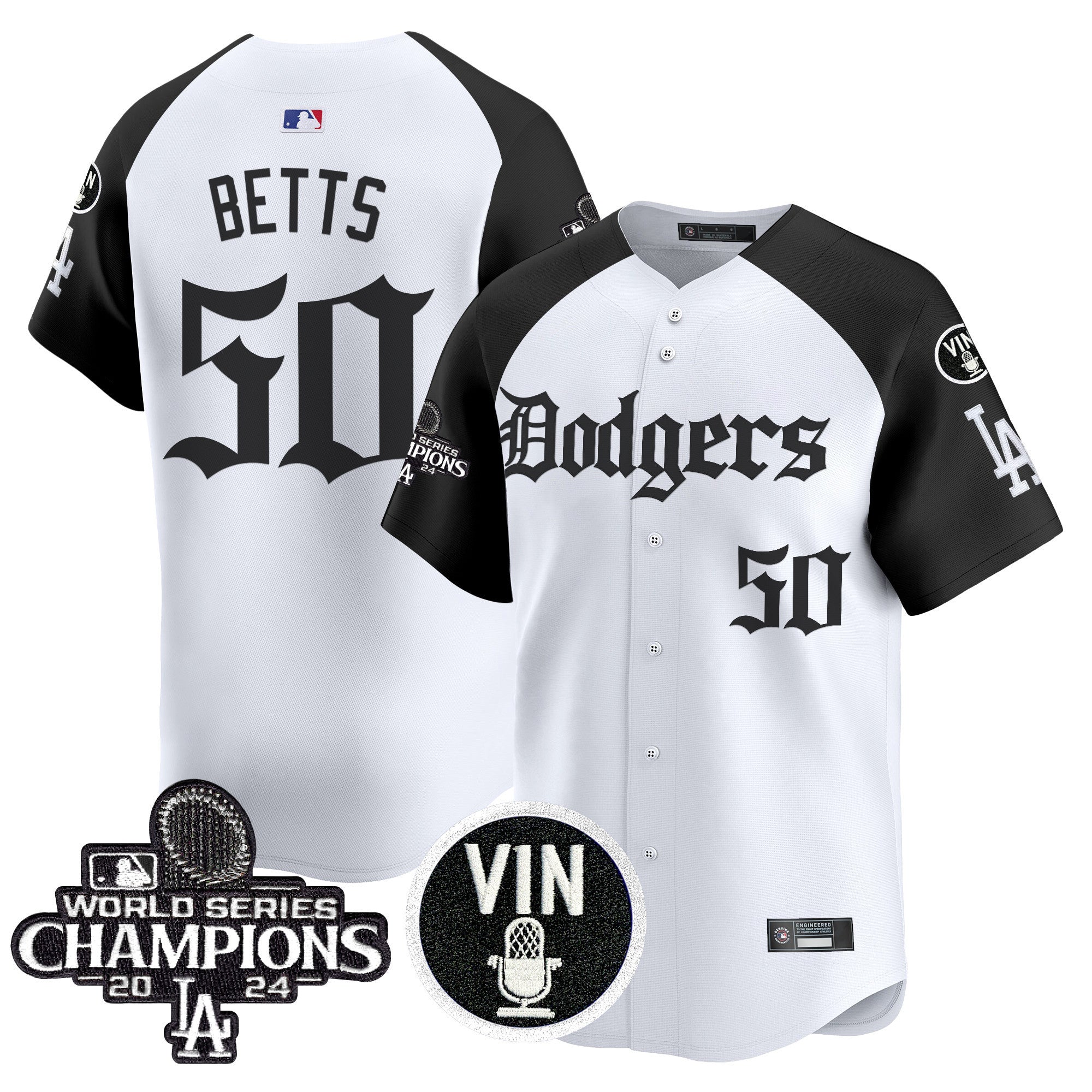 Men's Dodgers 2025 LA Gothic Style Vapor Premier Limited Jersey V2 - All Stitched - Alternate, Mookie Betts