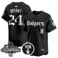 Men's Dodgers 2025 LA Gothic Style Vapor Premier Limited Jersey V2 - All Stitched - Black, Kobe Bryant