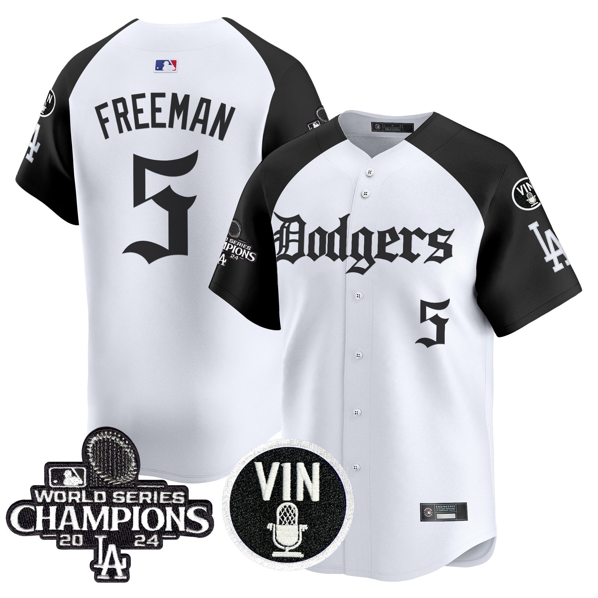 Men's Dodgers 2025 LA Gothic Style Vapor Premier Limited Jersey V2 - All Stitched - Alternate, Freddie Freeman