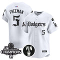 Men's Dodgers 2025 LA Gothic Style Vapor Premier Limited Jersey V2 - All Stitched - White, Freddie Freeman