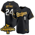 Men's Dodgers 2025 National League Champions Vapor Premier Limited Jersey - All Stitched - Black Gold, Kobe Bryant