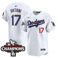 Men's Dodgers 2025 National League Champions Vapor Premier Limited Jersey - All Stitched - White, Shohei Ohtani