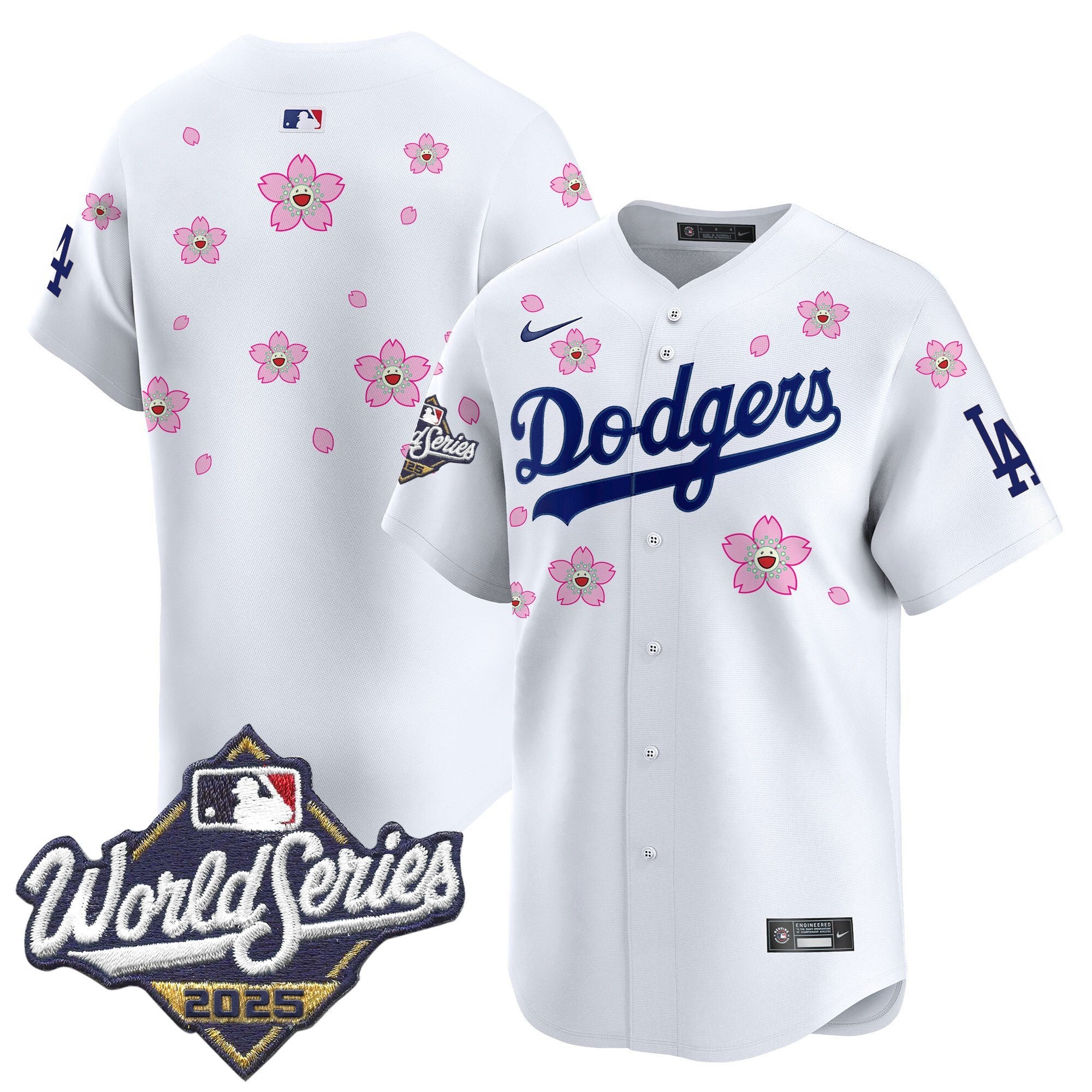 Men's Dodgers 2025 World Series x Tokyo Series Vapor Premier Limited Jersey - All Stitched - White, Team