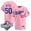 Men's Dodgers 2025 World Series x Tokyo Series Vapor Premier Limited Jersey - All Stitched - Cherry Blossom, Mookie Betts