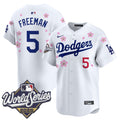 Men's Dodgers 2025 World Series x Tokyo Series Vapor Premier Limited Jersey - All Stitched - White, Freddie Freeman