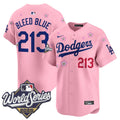 Men's Dodgers 2025 World Series x Tokyo Series Vapor Premier Limited Jersey - All Stitched - Cherry Blossom, Bleed Blue 213