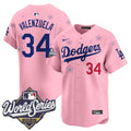 Men's Dodgers 2025 World Series x Tokyo Series Vapor Premier Limited Jersey - All Stitched - Cherry Blossom, Fernando Valenzuela