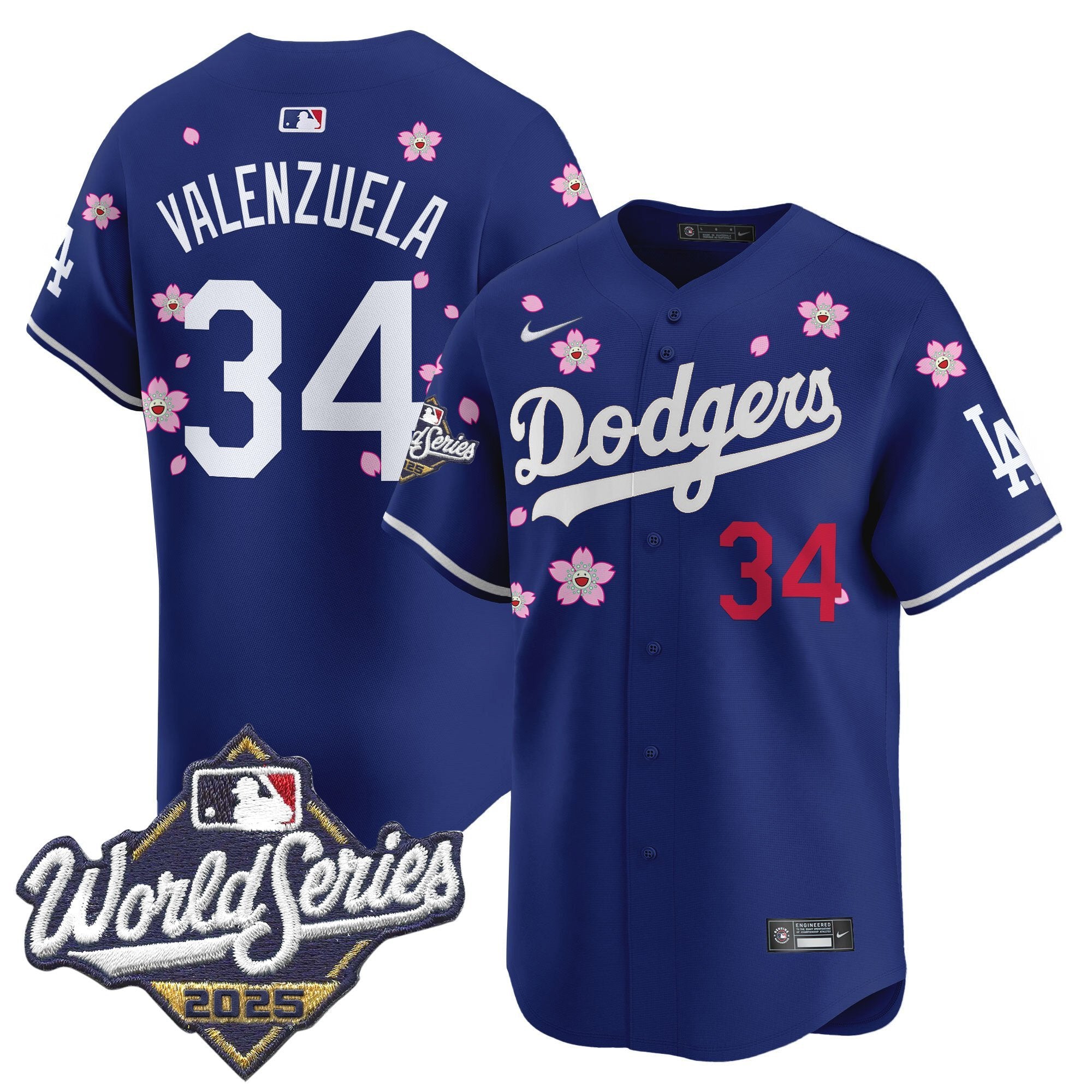 Men's Dodgers 2025 World Series x Tokyo Series Vapor Premier Limited Jersey - All Stitched - Royal, Fernando Valenzuela