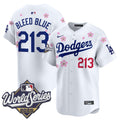 Men's Dodgers 2025 World Series x Tokyo Series Vapor Premier Limited Jersey - All Stitched - White, Bleed Blue 213