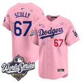 Men's Dodgers 2025 World Series x Tokyo Series Vapor Premier Limited Jersey - All Stitched - Cherry Blossom, Vin Scully