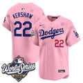 Men's Dodgers 2025 World Series x Tokyo Series Vapor Premier Limited Jersey - All Stitched - Cherry Blossom, Clayton Kershaw