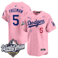 Men's Dodgers 2025 World Series x Tokyo Series Vapor Premier Limited Jersey - All Stitched - Cherry Blossom, Freddie Freeman