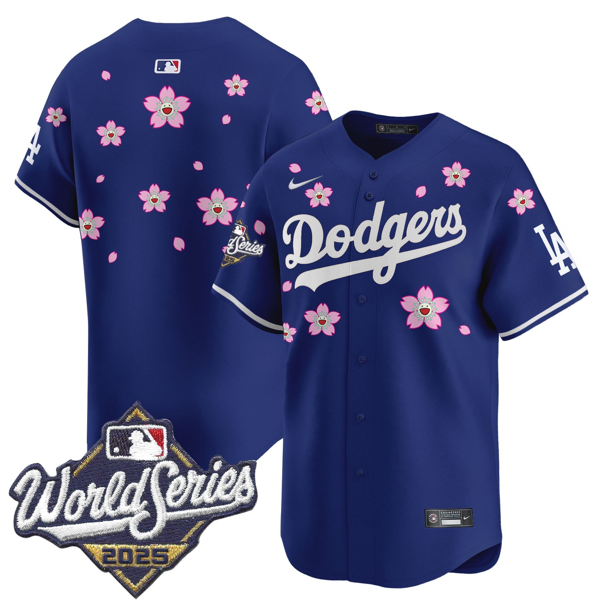 Men's Dodgers 2025 World Series x Tokyo Series Vapor Premier Limited Jersey - All Stitched - Royal, Team