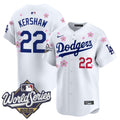 Men's Dodgers 2025 World Series x Tokyo Series Vapor Premier Limited Jersey - All Stitched - White, Clayton Kershaw