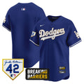 Men's Dodgers Jackie Robinson Breaking Barriers Patch Vapor Premier Limited Jersey - All Stitched - Royal, Team